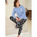 bpc blue shirt with navy blue printed pyjama