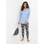 bpc blue shirt with navy blue printed pyjama with gift bag