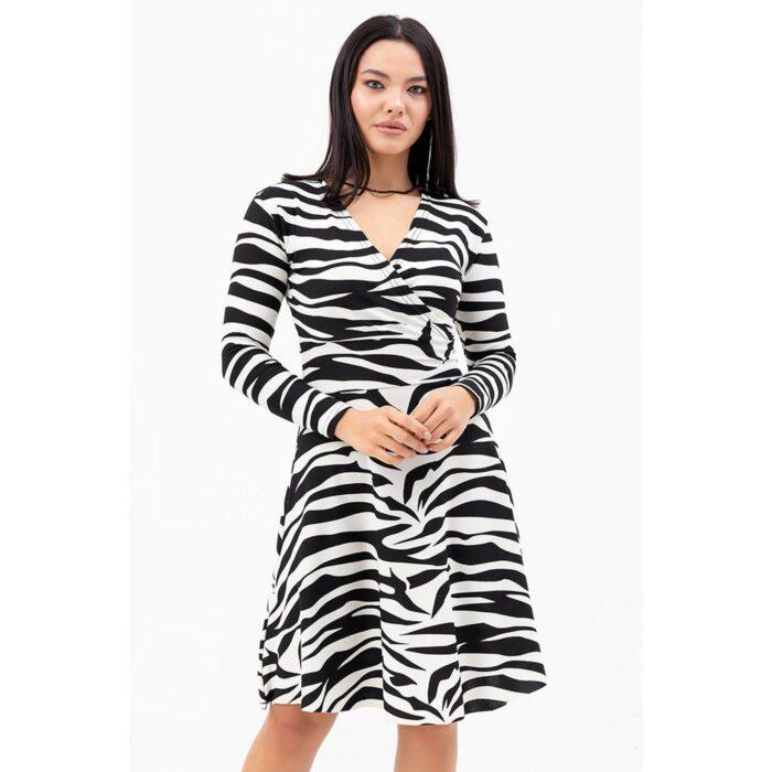 zebra printed double breasted dress