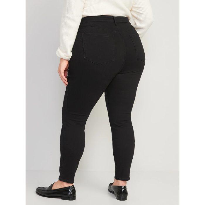 black high rise skinny jeans