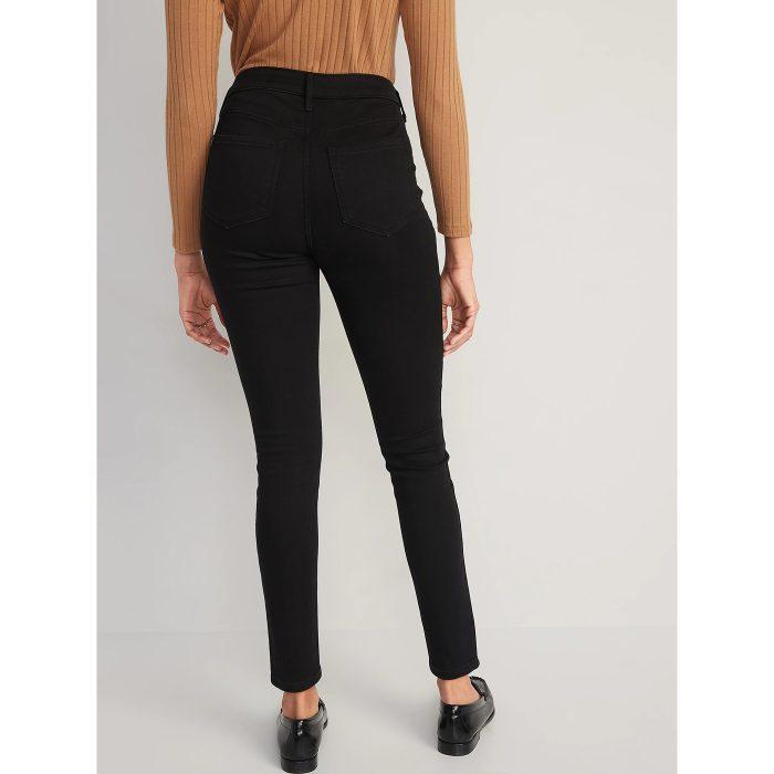 black high rise skinny jeans