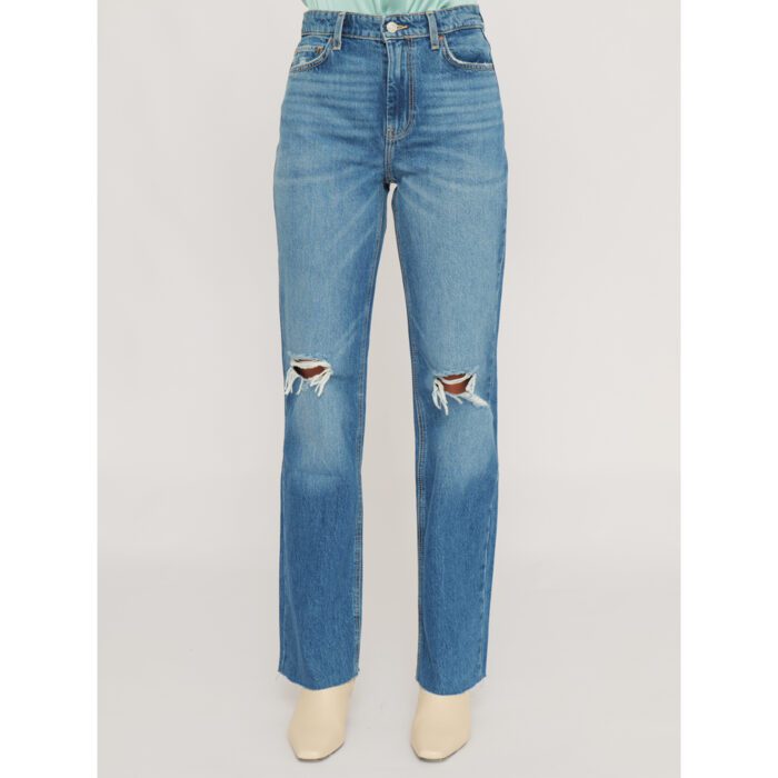 Guess 80's Straight High Rise Crop Ripped Jeans