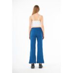 Teal Blue Wide Leg High Trousers