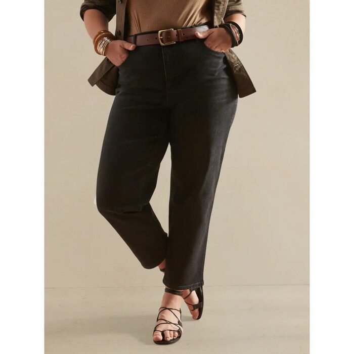 Banana Republic Curvy High Rise Black Straight Jeans