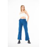 Teal Blue Wide Leg High Trousers