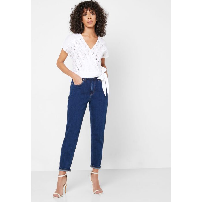 MNG Dark Wash High Rise Mom Jeans