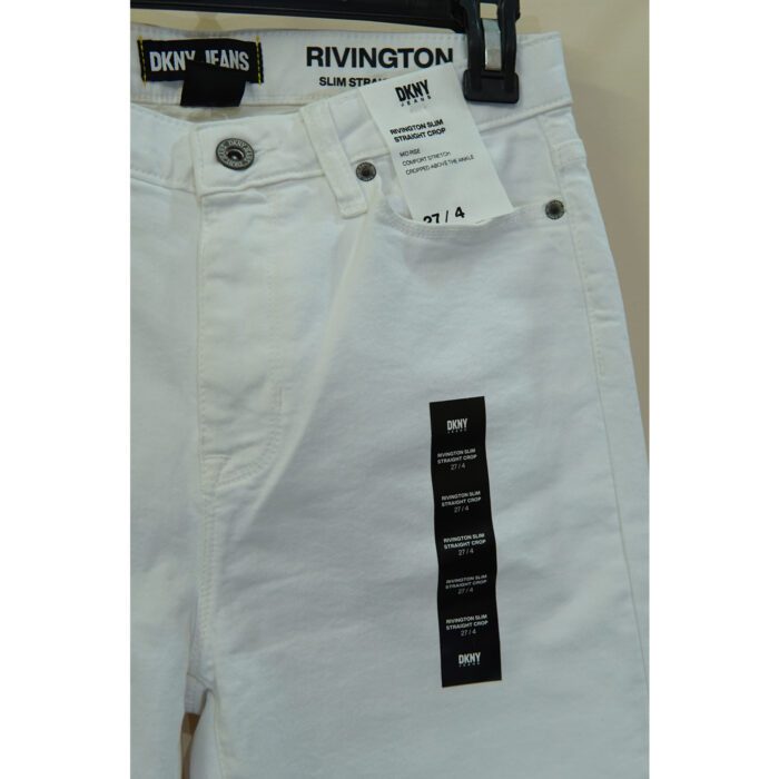 DKNY Rivington Slim Straight White Jeans