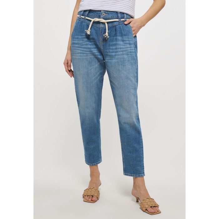 Mustang High Rise Mom Tie Rope Belted Jeans