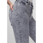 Guess Light Grey Button Up High Rise Skinny Jeans