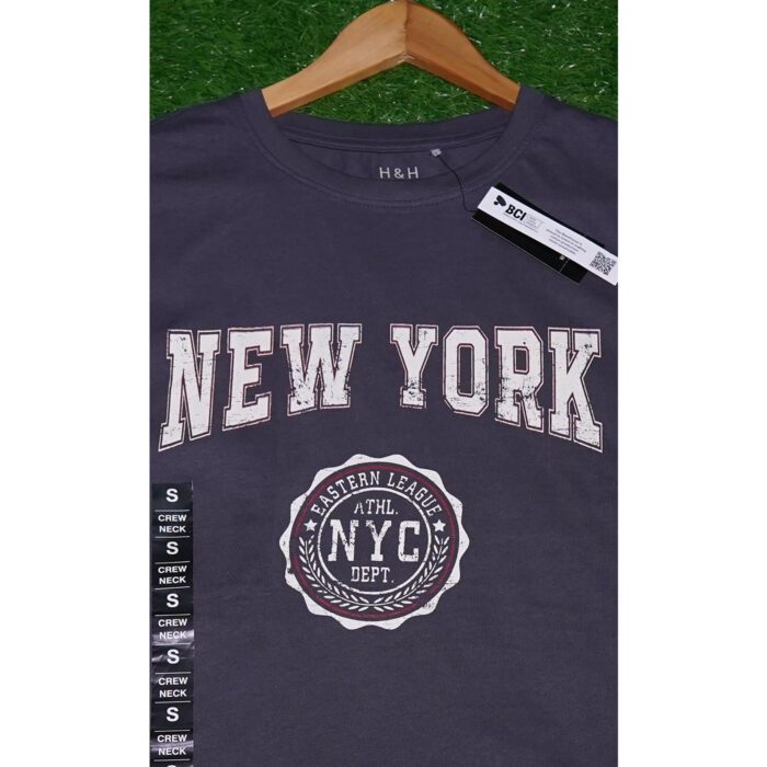 H&H Dark Grey NYC Logo Printed T Shirt