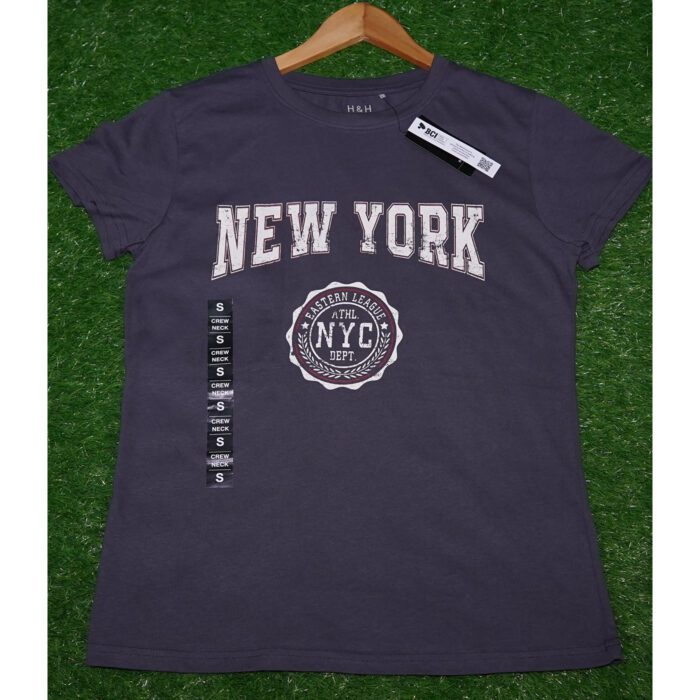 H&H Dark Grey NYC Logo Printed T Shirt