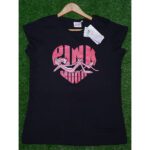 Pink Panther Shimer Logo Black T Shirt