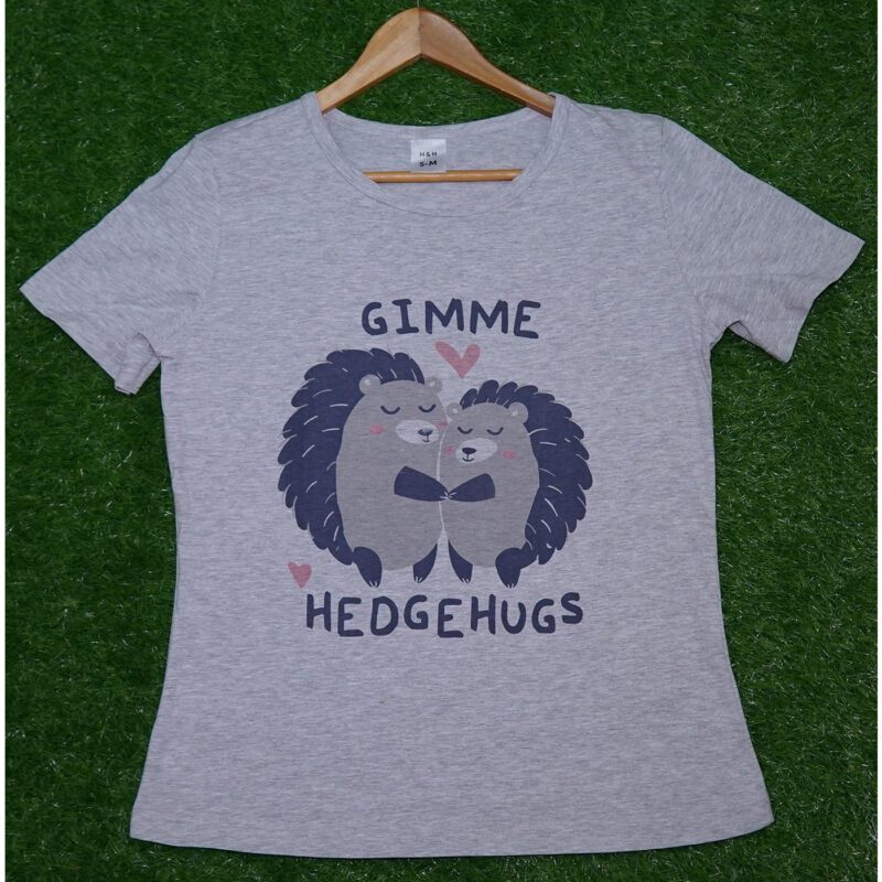 H&H Grey Gimme Hedge Hugs Print T Shirt