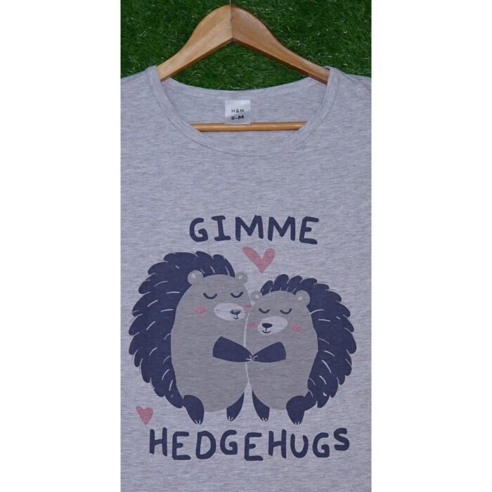 H&H Grey Gimme Hedge Hugs Print T Shirt