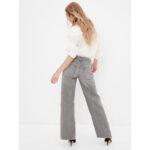 Gap Light Grey Wide Leg Straight Ripped Jeans