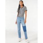 F.A Light Wash Super High Rise Crop Straight Jeans