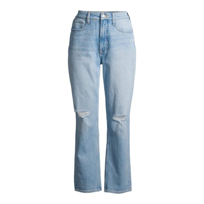 F.A Light Wash High Rise 90's Straight Ripped Jeans