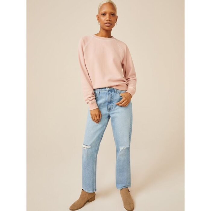 F.A Light Wash High Rise 90's Straight Ripped Jeans