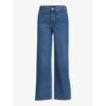 F.A Indigo Full High Rise Wide Leg Straight Jeans