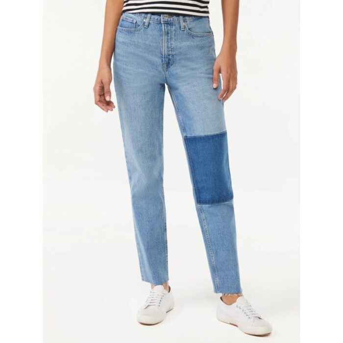 F.A Light Wash Super High Rise Crop Straight Jeans