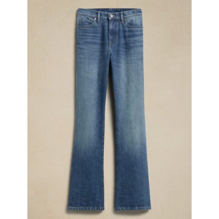 Banana Republic Mid Wash High Rise Relaxed Bootcut Jeans