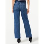 F.A Indigo Full High Rise Wide Leg Straight Jeans