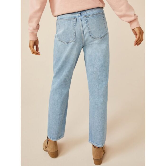 F.A Light Wash High Rise 90's Straight Ripped Jeans