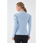 Ice Blue Turtleneck Ribbed Sweater