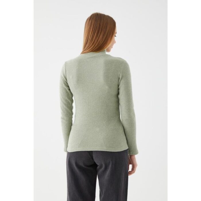 Mint Turtleneck Ribbed Sweater