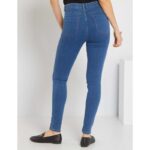 Kiabi High Waist Blue Button Up Soft Jegging