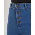 Kiabi High Waist Blue Button Up Soft Jegging