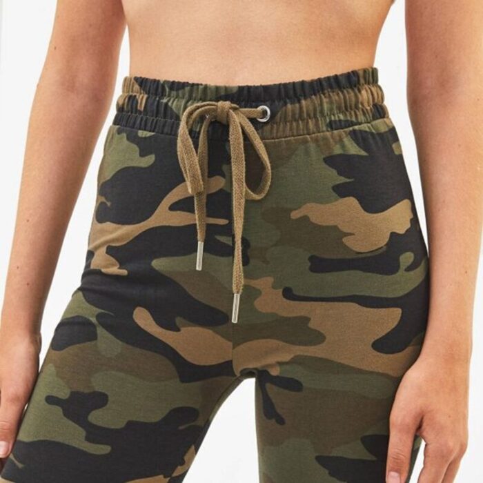 Bershka Dark Camouflage Plush Legging