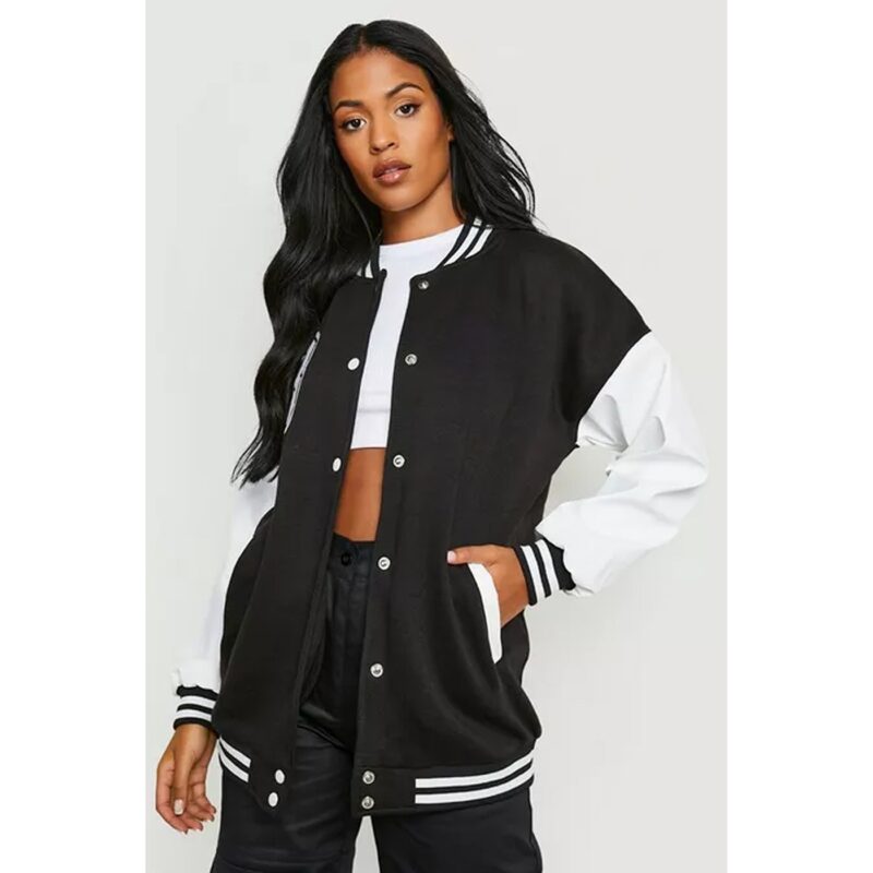 Black and discount white baseball jacket