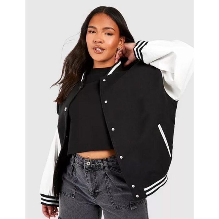 Black and White Varsity Baseball Jacket