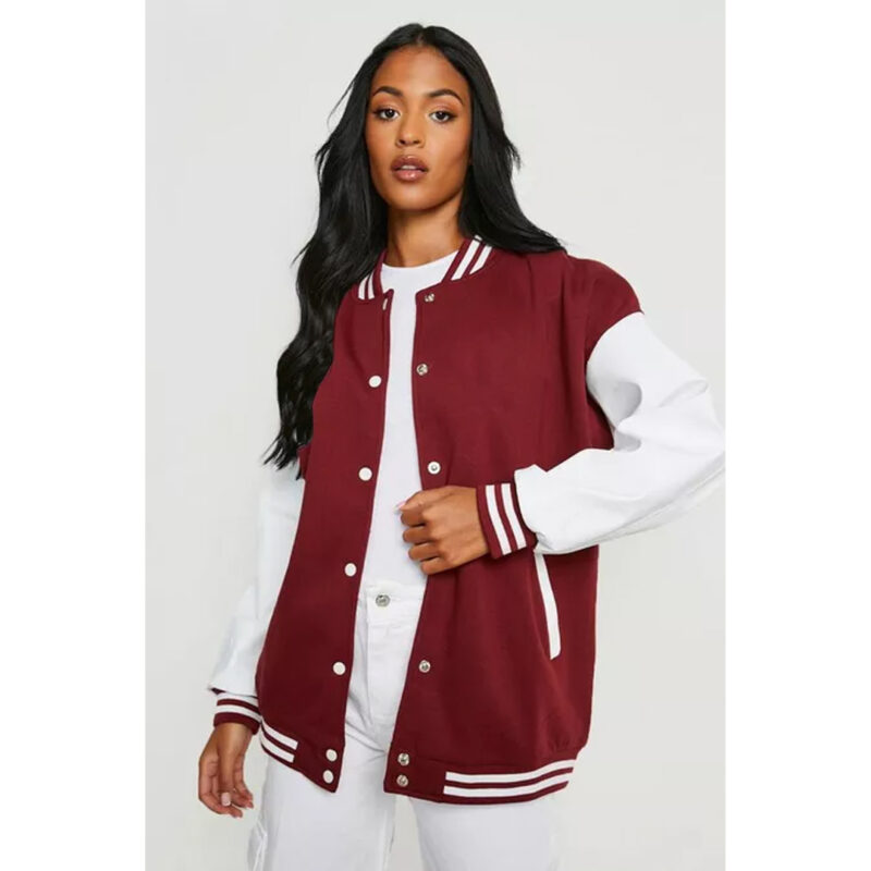 Maroon and hotsell white varsity jacket