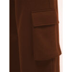 Bershka Chocolate Brown Cargo High Rise Wide Leg Trouser