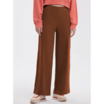 Bershka Chocolate Brown High Rise Wide Leg Trouser