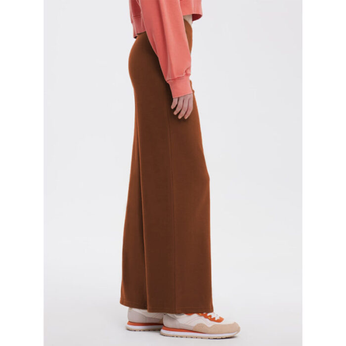 Bershka Chocolate Brown High Rise Wide Leg Trouser