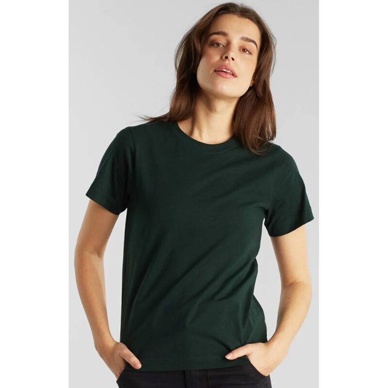 Bottle Green Basic Round Neck T-Shirt