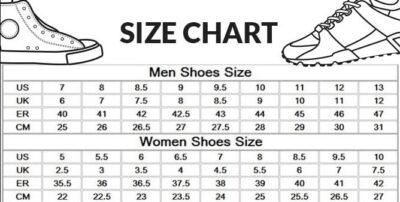 Nike men's and women's shoe size chart online