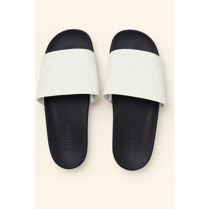 ADIDAS BLACK WHITE PRINTED SLIDE (PREMIUM QUALITY) - Image 1