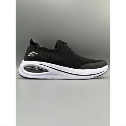 SKECHERS BLACK-WHITE DLUX FITNESS WOMEN SHOES