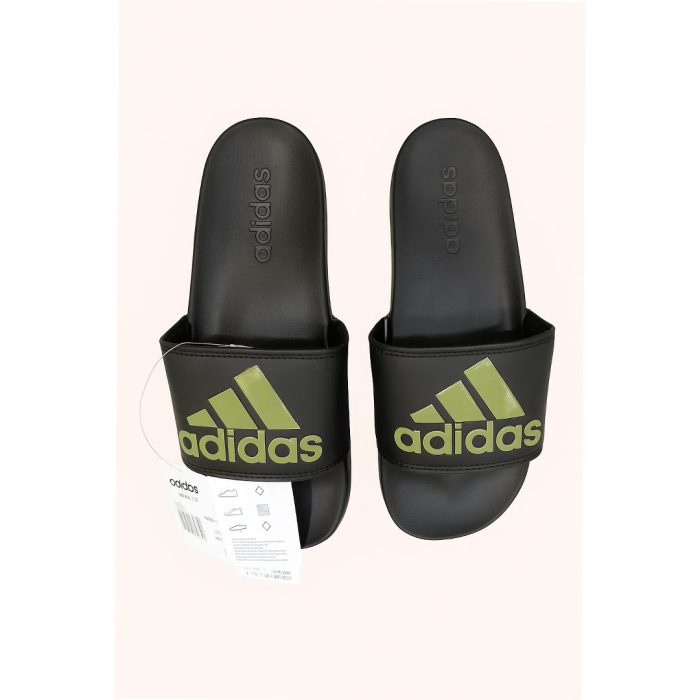 ADIDAS BLACK GREEN PRINTED LOGO SLIDE - Image 1
