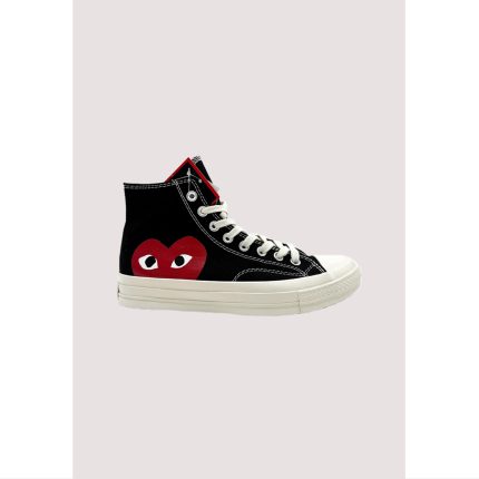 CONVERSE CHUCK ALL STAR HIGH COMME DES GARCONS PLAY HALF HEART BLACK-WHITE
