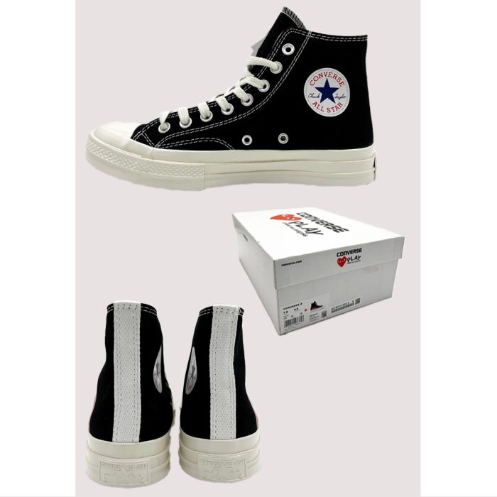 CONVERSE CHUCK ALL STAR HIGH COMME DES GARCONS PLAY HALF HEART BLACK-WHITE