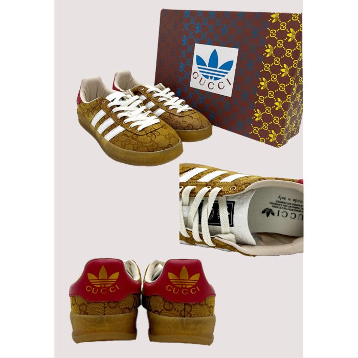 ADIDAS GAZELLE X GUCCI GG BEIGE BROWN