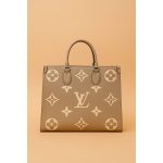 LV ONTHEGO MM TOTE BAG BEIGE CREAM MONOGRAM