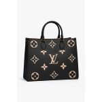 LV ONTHEGO MM TOTE BAG BLACK & BEIGE