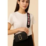 MARK JACOBS SNAPSHOT CAMERA BAG BLACK GOLD LOGO STRAP