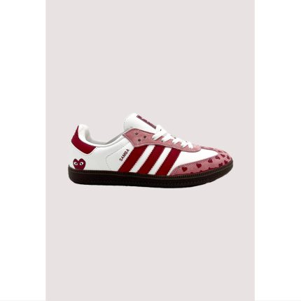 ADIDAS SAMBA X CDG WHITE PINK-RED HEART WOMENS